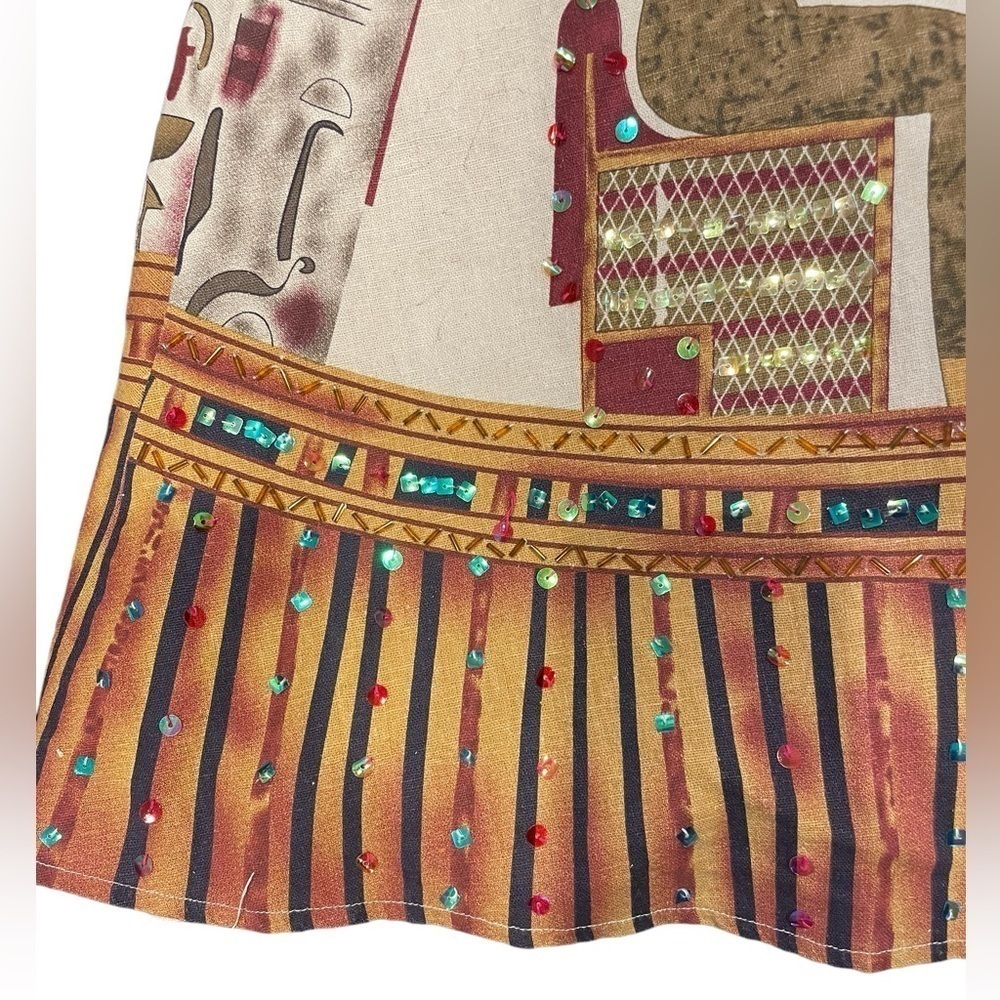 Lucy | Egyptian Print Sequin Skirt - Picture 2 of 13